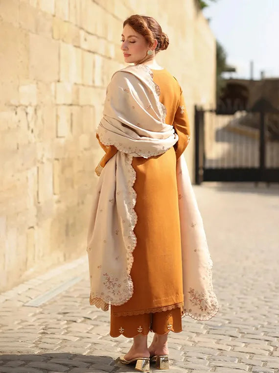 Rang Rasiya Carnation Embroidered Karandi Collection 2025 (D-08 Cappuccino)