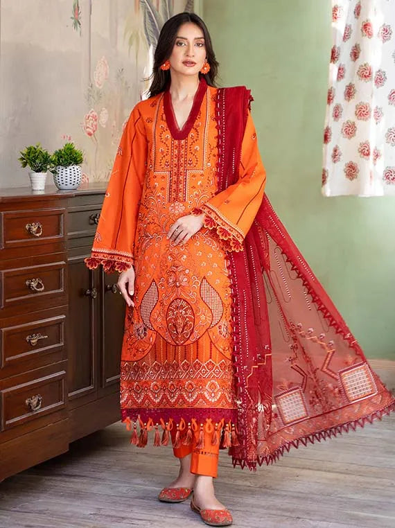 Ravena Luxury Lawn 2024 By Ahmed Embroideries (AZU-05 Nahal)