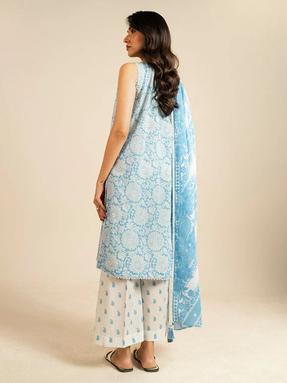 Ready To Stitch by Alkaram Summer Lawn Collection 2026 (EC102-26-Blue)
