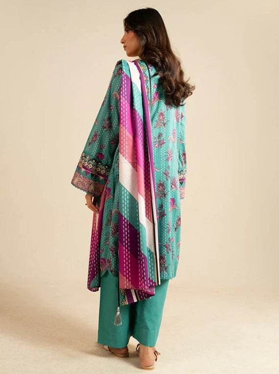 Ready To Stitch by Alkaram Summer Lawn Collection 2026 (EC103-26-Ferozi)