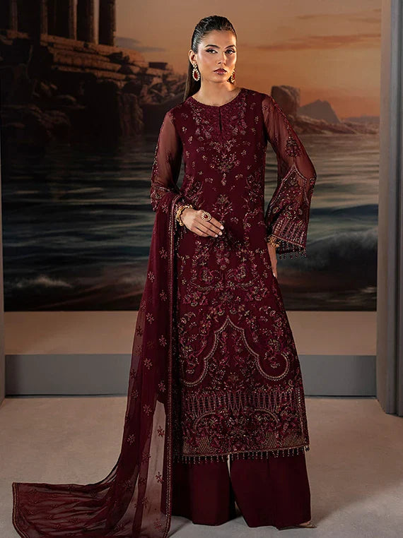 Riwaayat by Lamisah Embroidered Chiffon Collection 2026 (Fuchsia Fantasy)