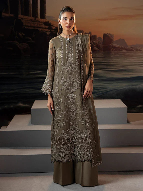 Riwaayat by Lamisah Embroidered Chiffon Collection 2026 (Sage Green)