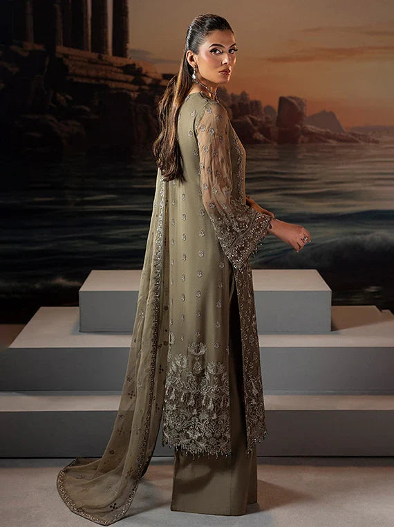 Riwaayat by Lamisah Embroidered Chiffon Collection 2026 (Sage Green)