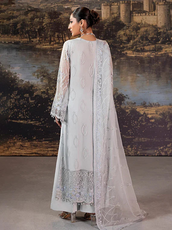 Riwaayat by Lamisah Embroidered Chiffon Collection 2026 (Slate Gray)