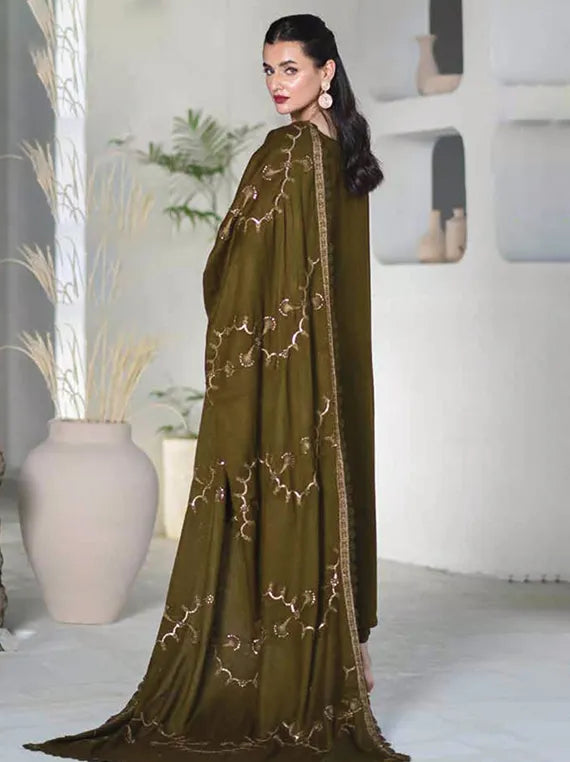 Riwayat Embroidered Peach Leather Collection 2025 Riaz Arts (RL-45)