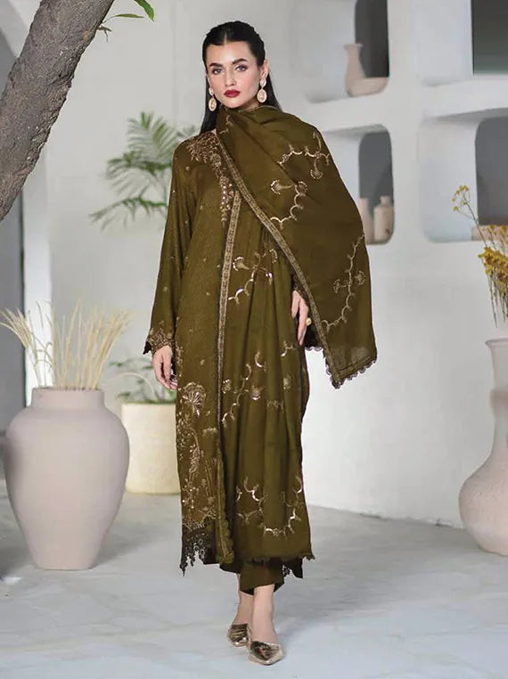 Riwayat Embroidered Peach Leather Collection 2025 Riaz Arts (RL-45)