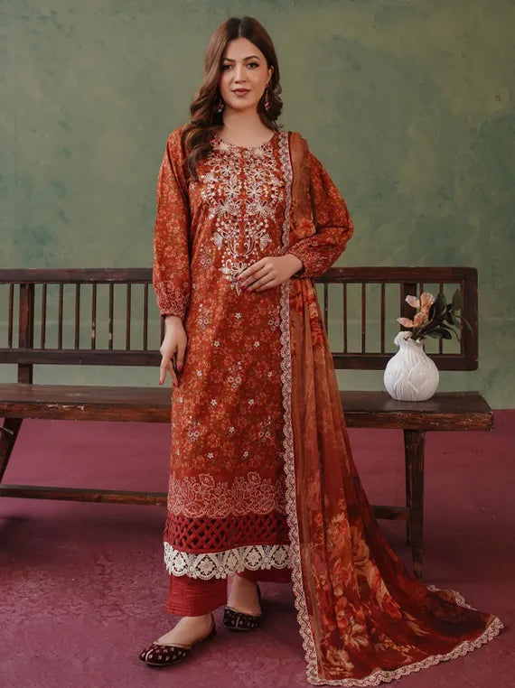 Rose Lawn by Abisha Fabrics Printed Collection 2026 Series 04 (D-01)