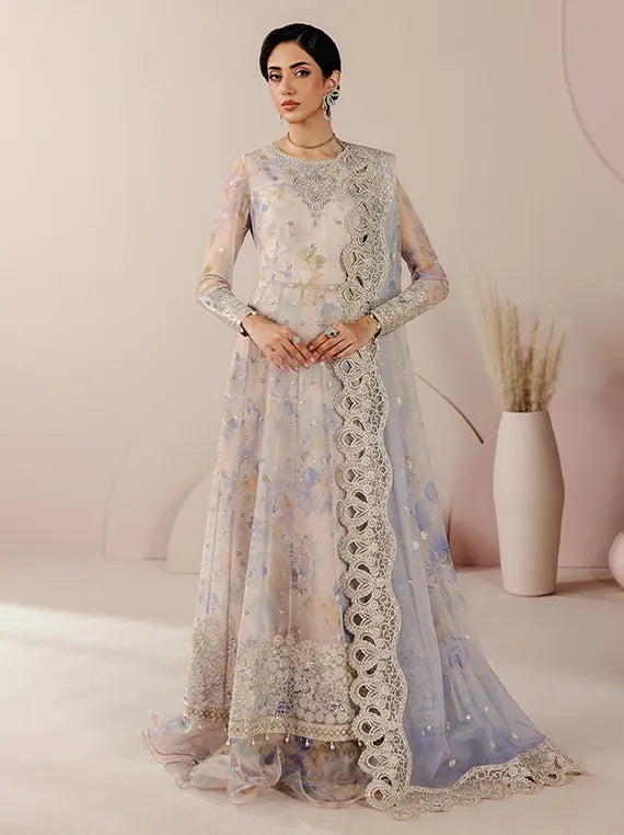 Roselle by Zarif Unstitched Embroidered & Printed Chiffon Collection 26 (01-HAVEN)
