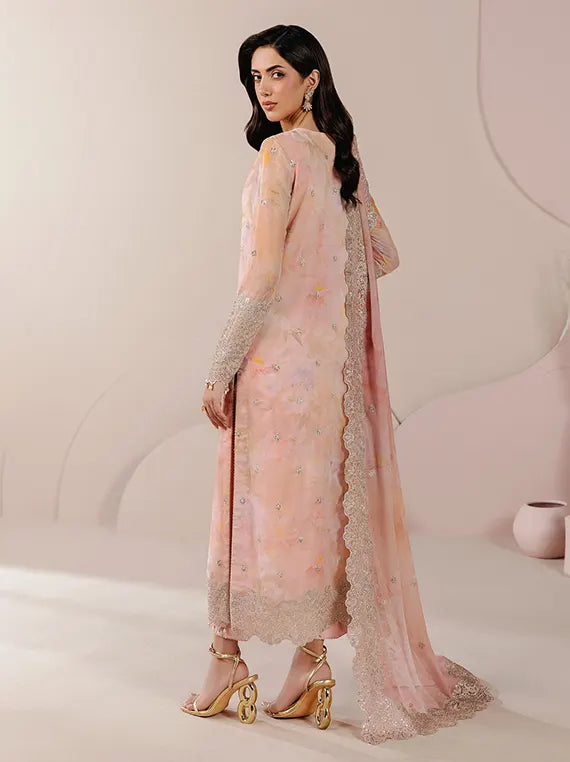 Roselle by Zarif Unstitched Embroidered & Printed Chiffon Collection 26 (02-FLORE)