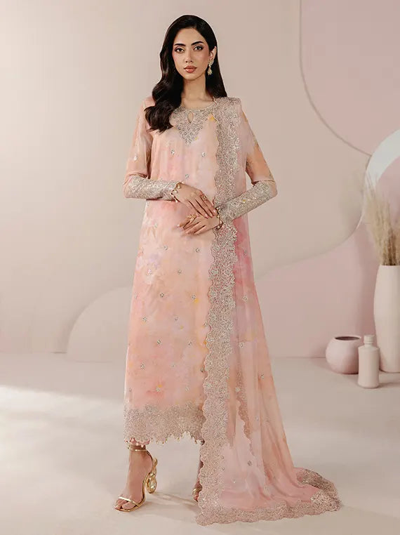 Roselle by Zarif Unstitched Embroidered & Printed Chiffon Collection 26 (02-FLORE)