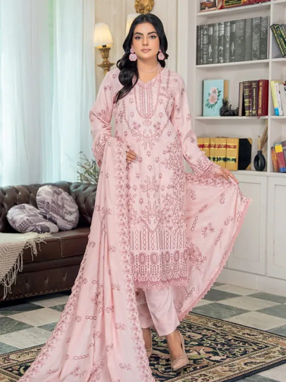 Rubab Embroidered Jacquard Wool Collection 2025 by Riaz Arts (D-01)