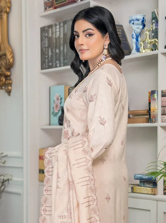 Rubab Embroidered Jacquard Wool Collection 2025 by Riaz Arts (D-06)