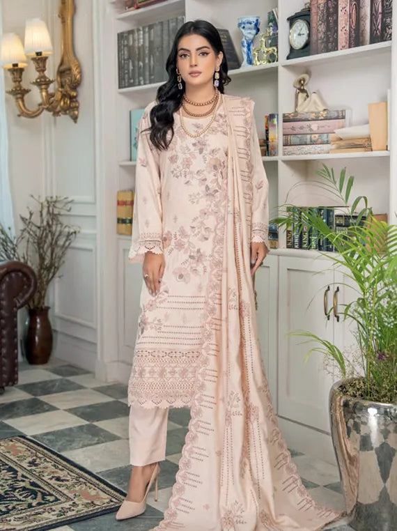 Rubab Embroidered Jacquard Wool Collection 2025 by Riaz Arts (D-06)