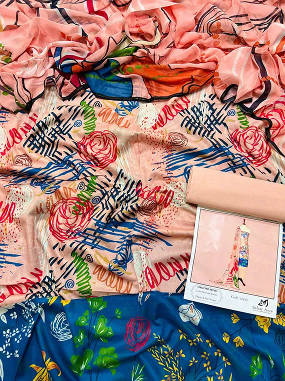 Ruhab Printed Lawn Collection 2024 Vol-CS10 (CS-10-09)