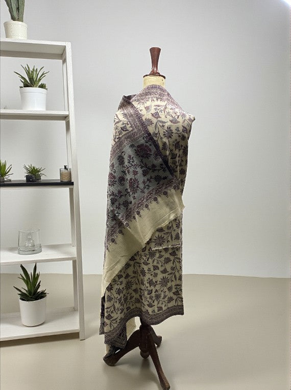Ruib 4 Border Printed Wool Shawl Edit 2025 Vol-25DS19 (25DS19-02)