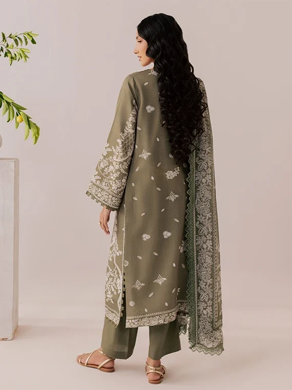 SAGE by Mahnur Embroidered Linen Unstitched Collection'26 (IM-13)