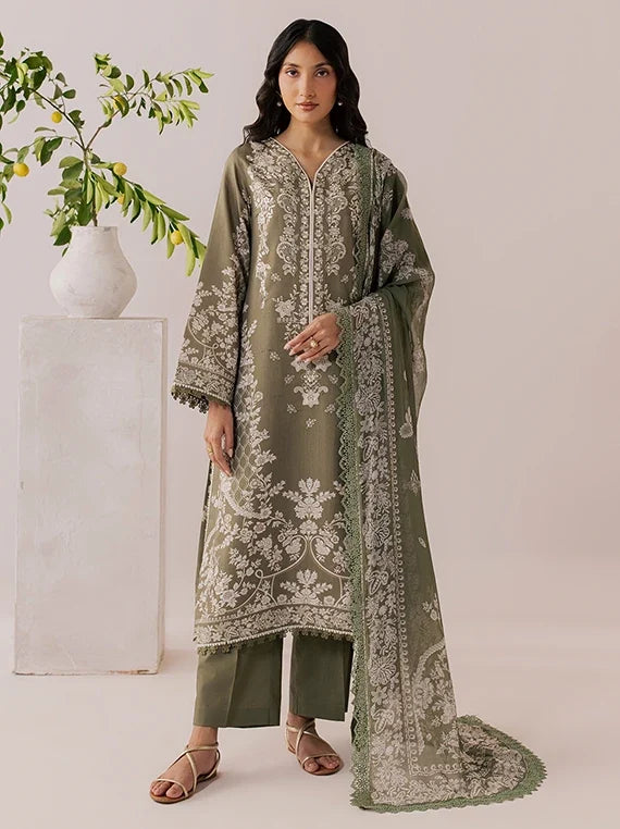 SAGE by Mahnur Embroidered Linen Unstitched Collection'26 (IM-13)