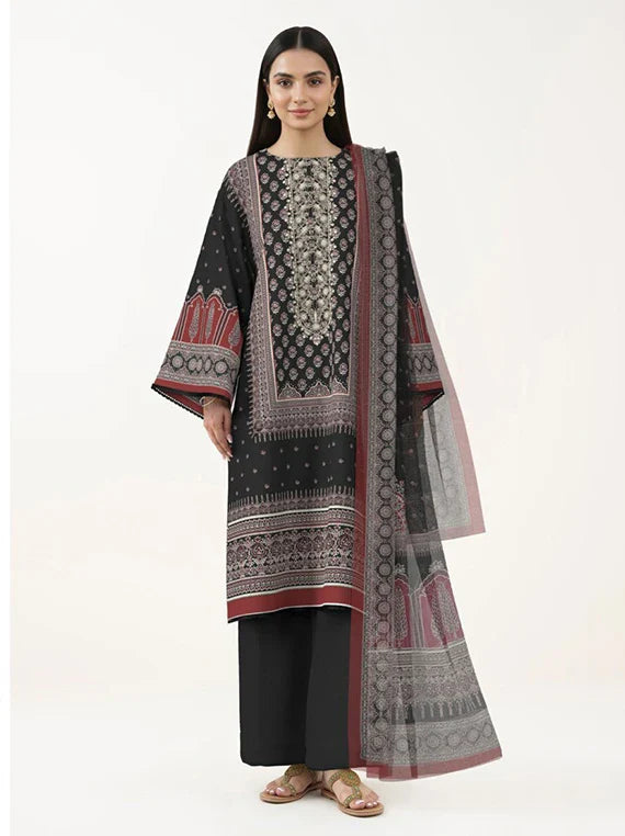 SAPPHIRE 3PC Printed Embroidered Lawn Collection 2026 (3PBE-WS26CL3-26)