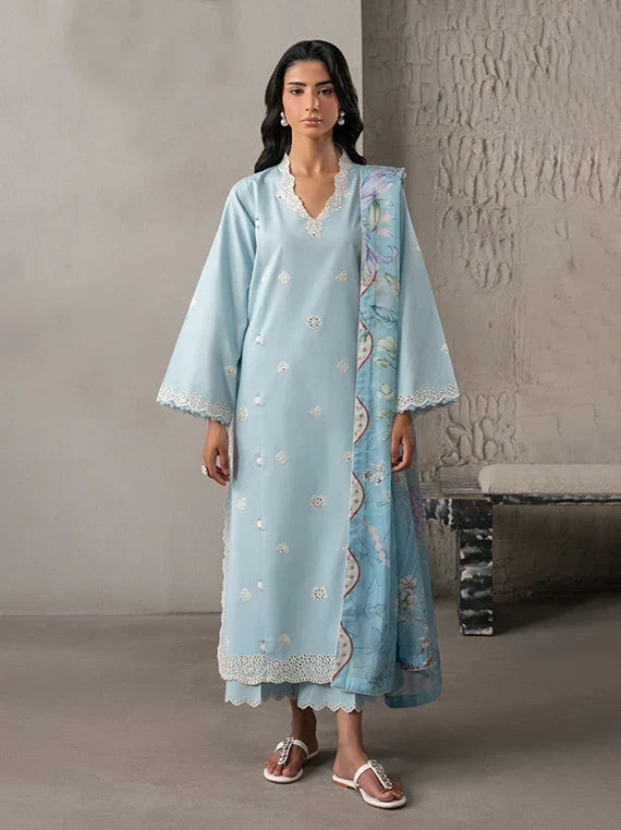 SELLURE by Seran Embroidered Lawn Collection 2026 (D-04 AZURAE)