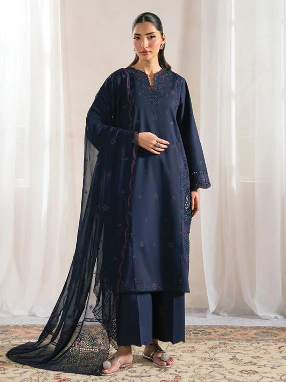 SERAN Eid Lux Embroidered Lawn Collection 2026 (D-03 CELUNE)