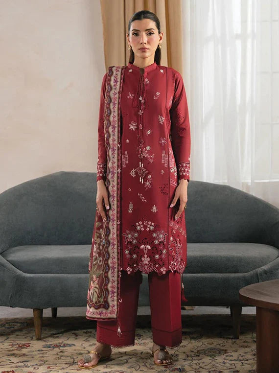 SERAN Eid Lux Embroidered Lawn Collection 2026 (D-09 ZEYRAH)