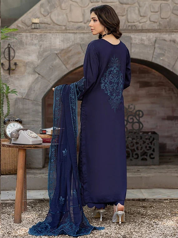 Saffron Embroidered Viscose Unstitched Collection 2026 by Azam Arts (D-2313)