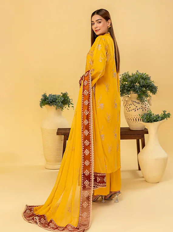 Saffron Embroidered Viscose Collection 2024 By Azam Arts (D-02)