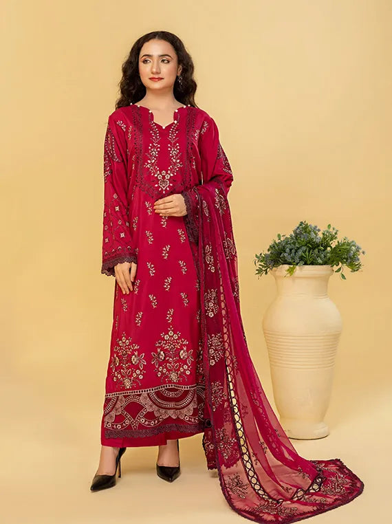 Saffron Embroidered Viscose Collection 2024 By Azam Arts (D-06)