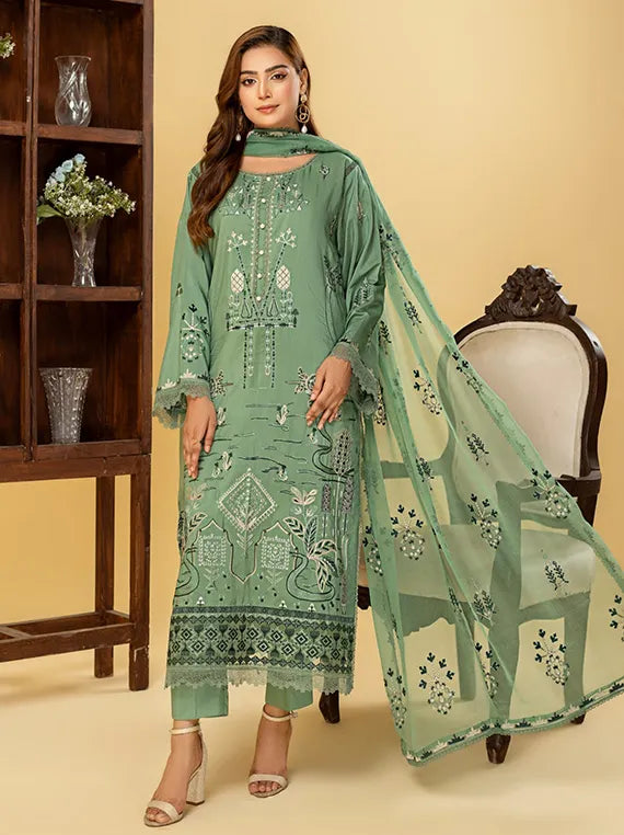 Saffron Embroidered Viscose Collection 2024 By Azam Arts (D-07)