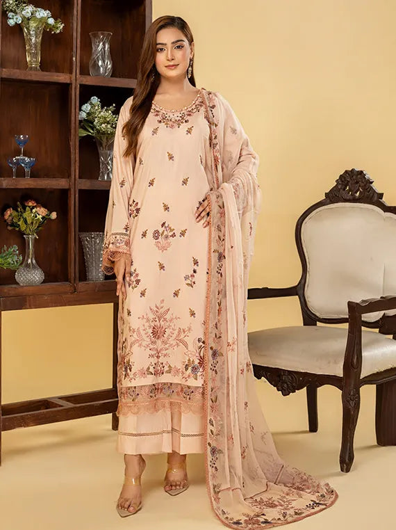 Saffron Embroidered Viscose Collection 2024 By Azam Arts (D-10)