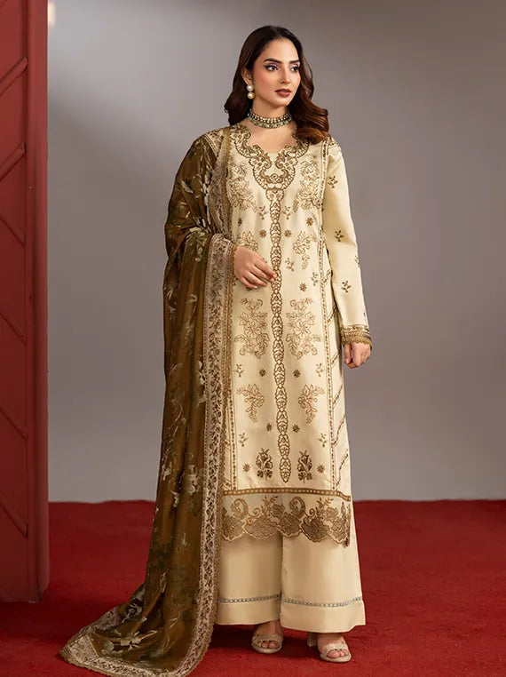 Saffron Embroidered Viscose Collection 2025 Vol-03 by Azam Arts (D-01)