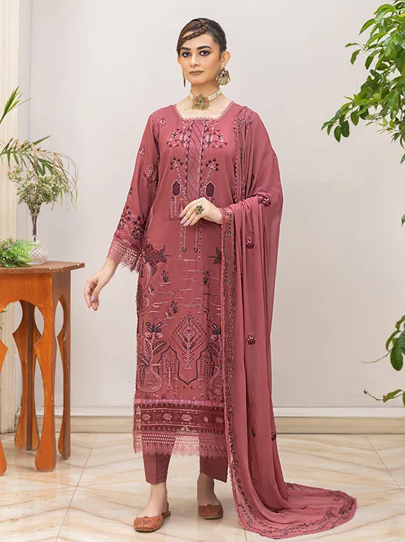 Saffron Embroidered Viscose Collection 2025 by Azam Arts (D-1907)