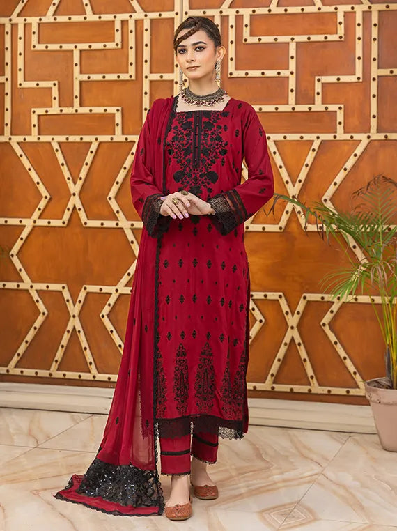 Saffron Embroidered Viscose Collection 2025 by Azam Arts (D-1912)