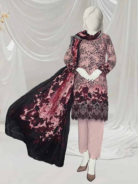 Saljan Embroidered Printed Winter Slub Collection 2025 by ABC (D-409)