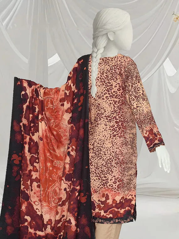 Saljan Embroidered Printed Winter Slub Collection 2025 by ABC (D-412)