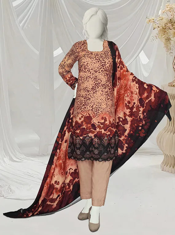 Saljan Embroidered Printed Winter Slub Collection 2025 by ABC (D-412)