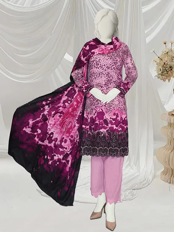 Saljan Embroidered Printed Winter Slub Collection 2025 by ABC (D-414)
