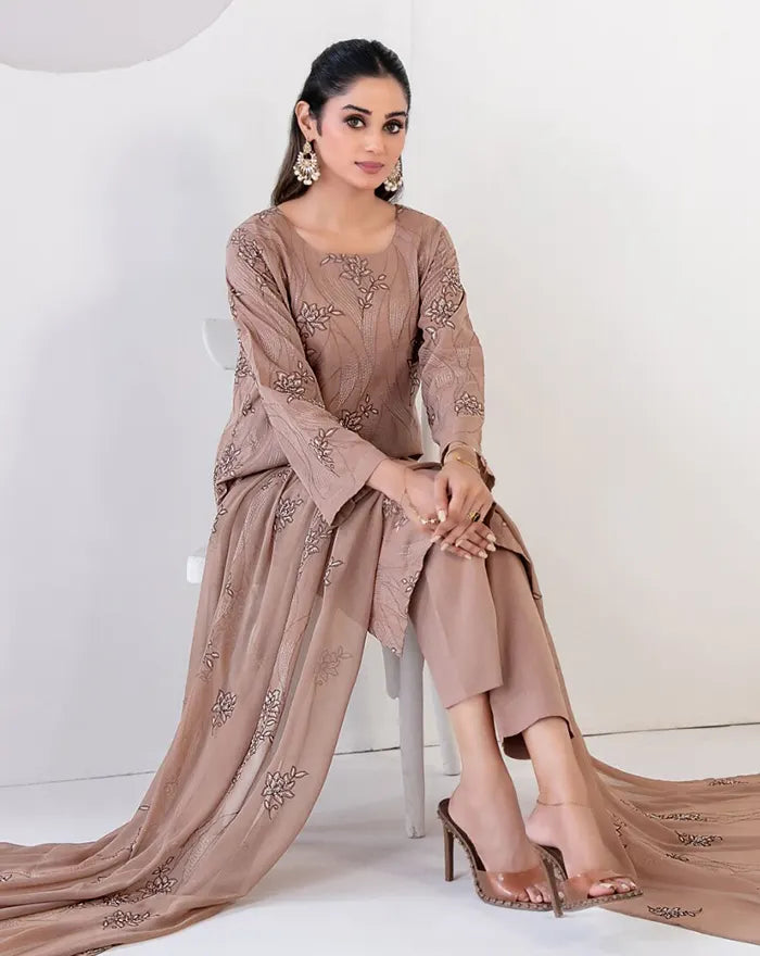 Samira by Tawakkal Fabrics Unstitched EMB Cotton Karandi Collection'26 (D-5623)