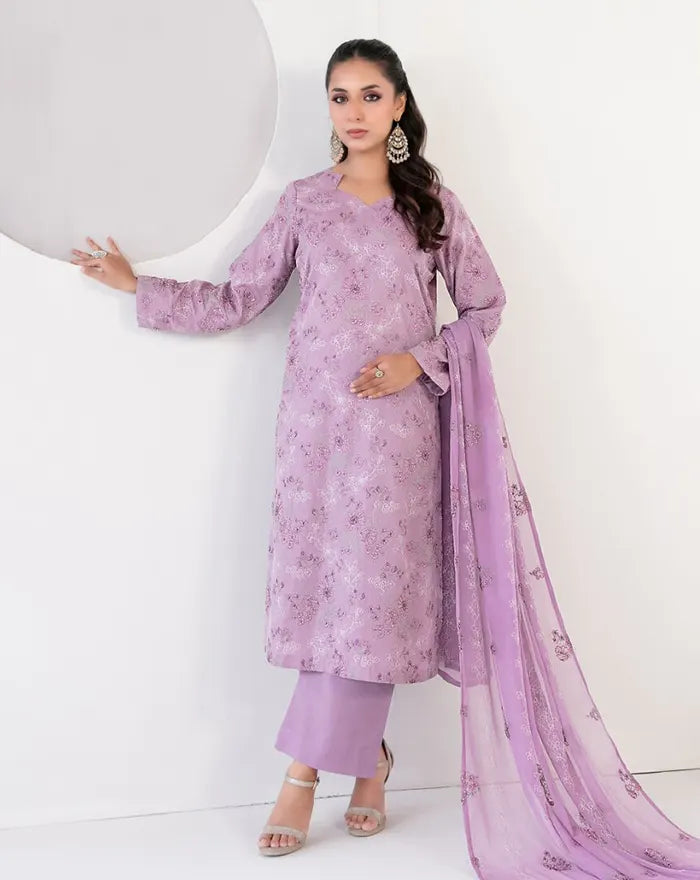 Samira by Tawakkal Fabrics Unstitched EMB Cotton Karandi Collection'26 (D-5626)