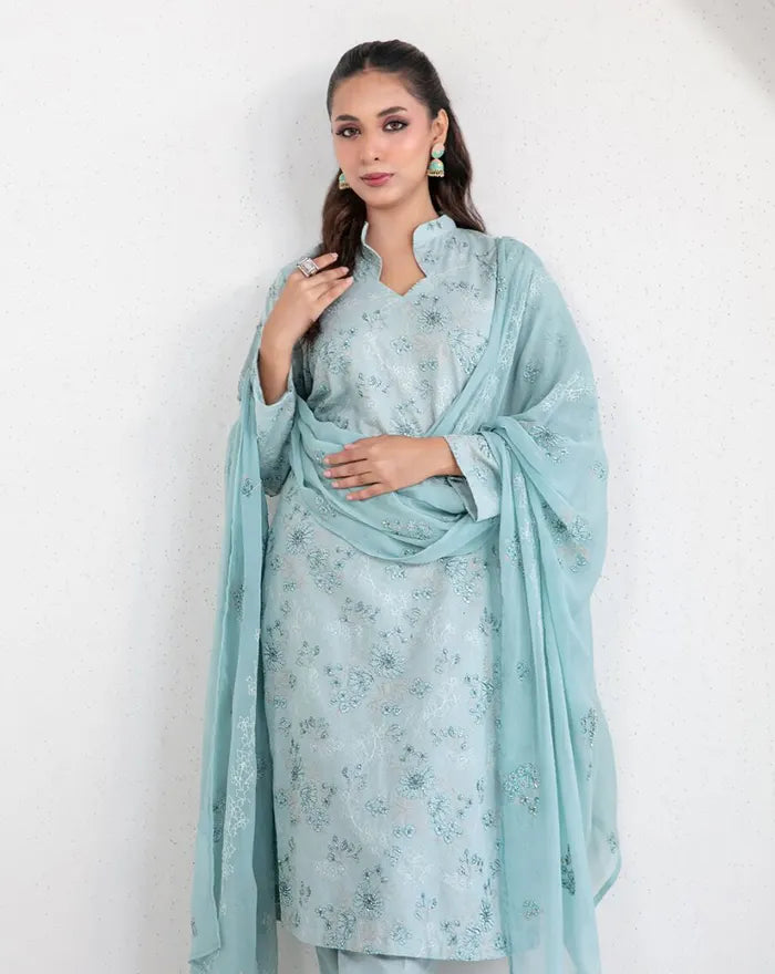 Samira by Tawakkal Fabrics Unstitched EMB Cotton Karandi Collection'26 (D-5627)
