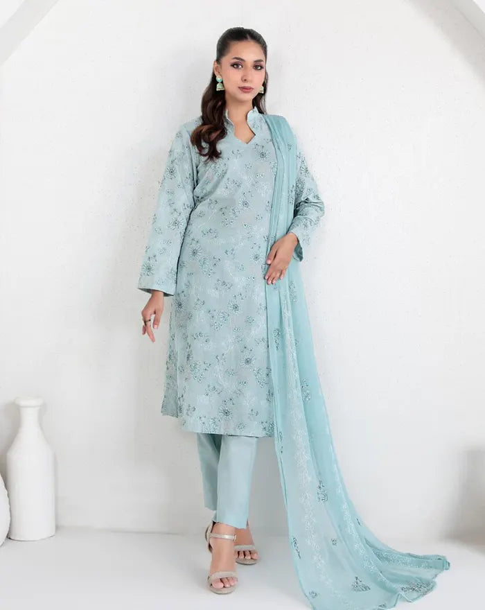 Samira by Tawakkal Fabrics Unstitched EMB Cotton Karandi Collection'26 (D-5627)