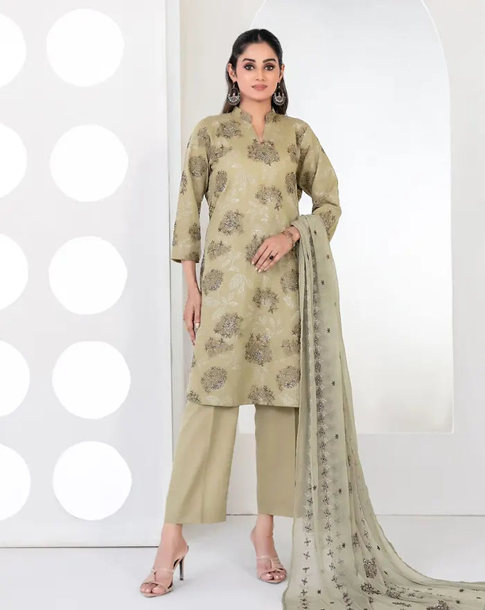 Samira by Tawakkal Fabrics Unstitched EMB Cotton Karandi Collection'26 (D-5630)