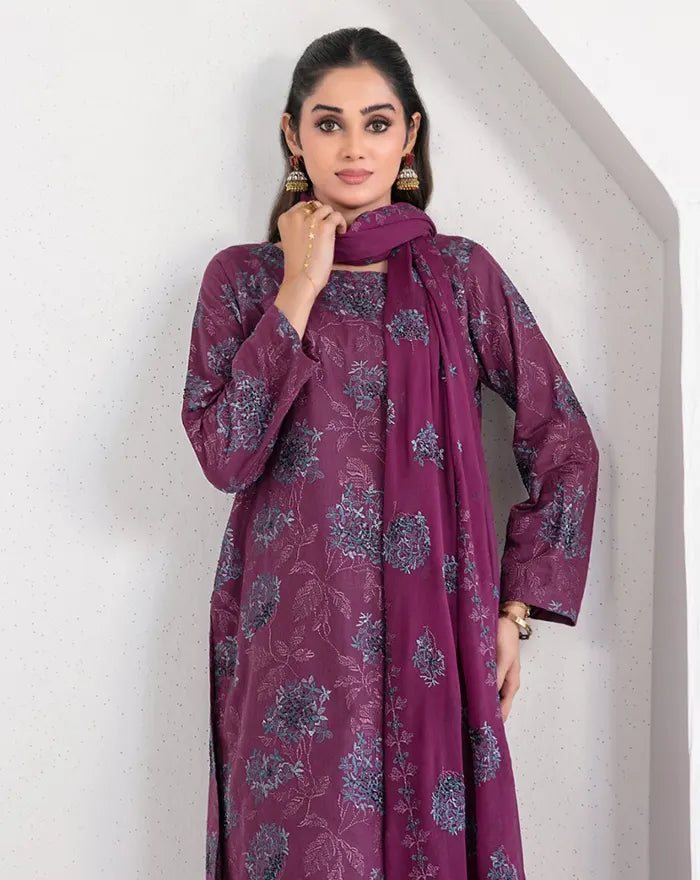 Samira by Tawakkal Fabrics Unstitched EMB Cotton Karandi Collection'26 (D-5631)