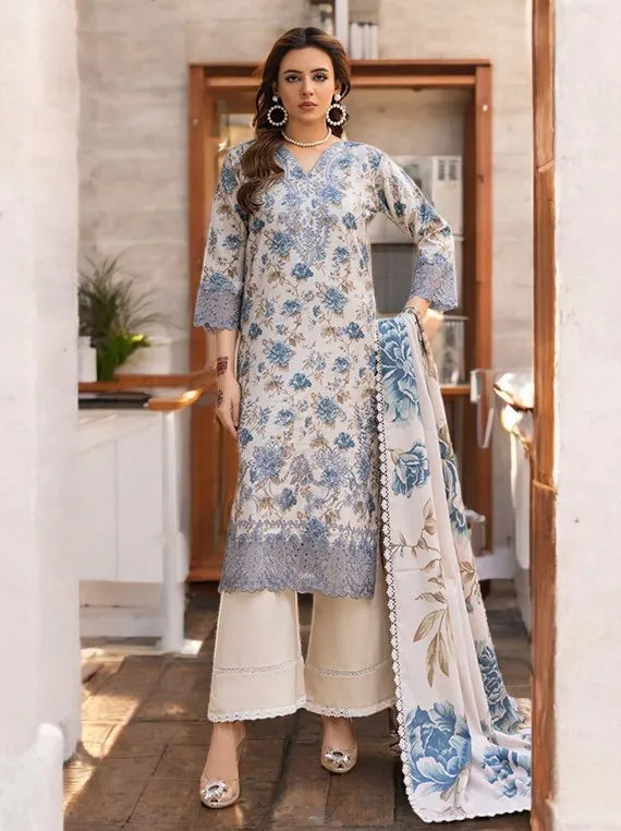Sanam Saeed Embroidered Dhanak Collection 2026 (D-02)