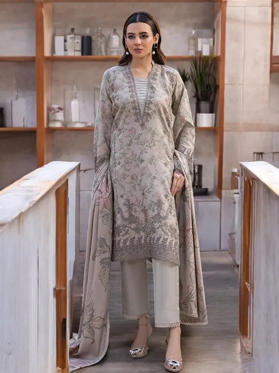 Sanam Saeed Embroidered Dhanak Collection 2026 (D-10)