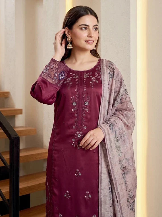Saphira by Tawakkal Fabrics Embroidered Satin Unstitched Collection'26 (D-5777)