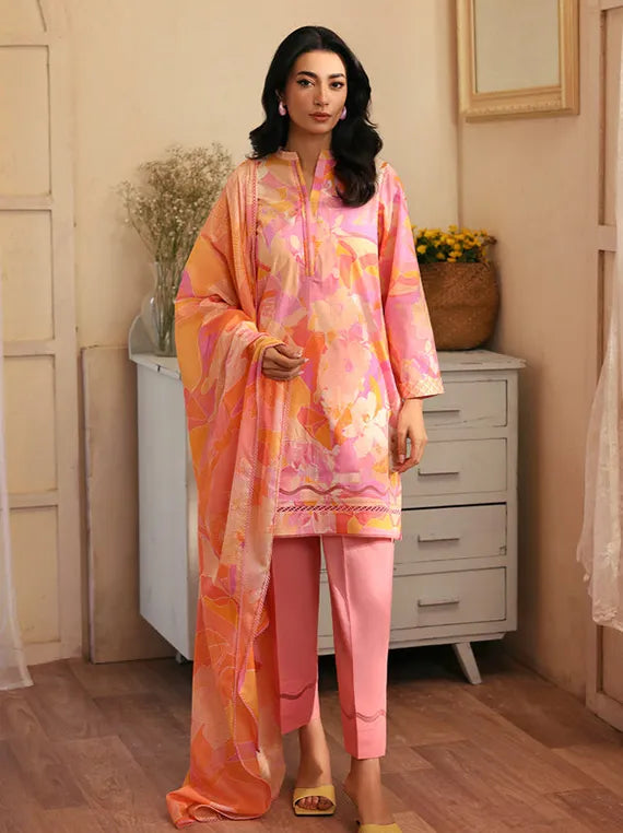 Selene Lawn Collection 2025 Vol-01 by Sahar (05-Pink-Enigma)