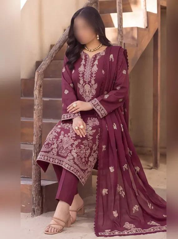 Seran by Fantak Unstitched Karandi Lawn Collection'26 V-525 (D-03)