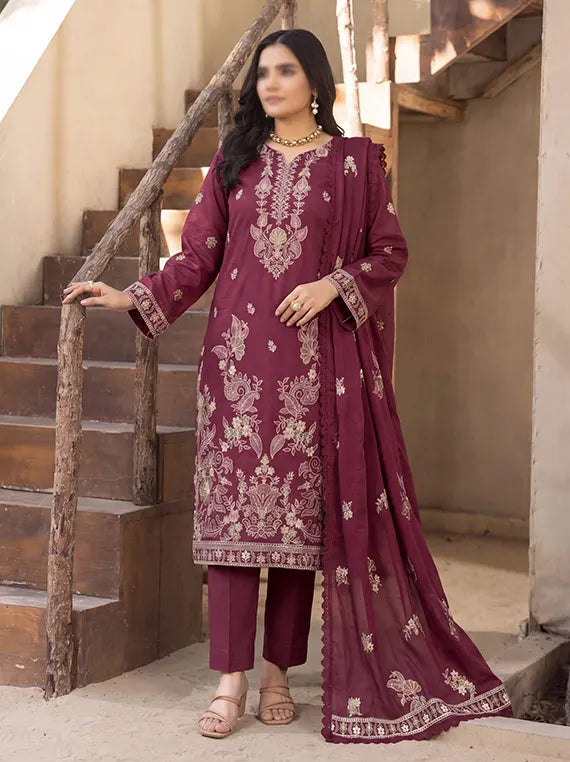 Seran by Fantak Unstitched Karandi Lawn Collection'26 V-525 (D-03)
