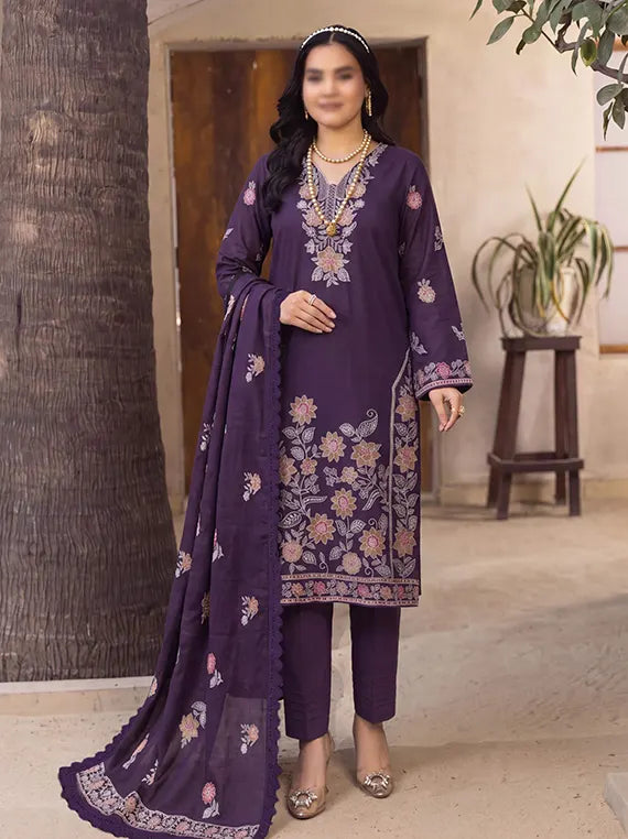 Seran by Fantak Unstitched Karandi Lawn Collection'26 V-525 (D-04)